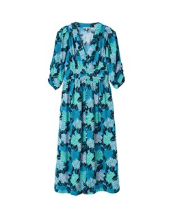 Oliver Bonas Blue Garden Floral Midi Luminous Dress £80
