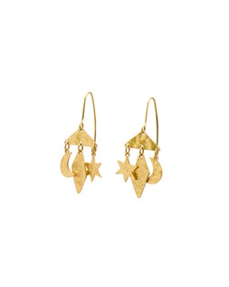 Oliver Bonas Celia Moon & Star Hammered Metal Mobile Hook Earrings £16.50