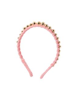 Oliver Bonas Daphne Gold Ball & Pink Velvet Thin Metal Headband £24