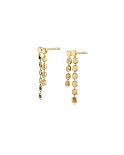 Oliver Bonas Demi Disc Detail Gold Plated Drop Earrings £38