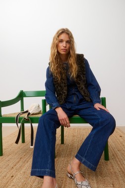 Oliver Bonas Denim Tuck Shoulder Zip Through Jumpsuit £90 (8)