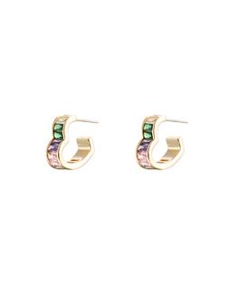 Oliver Bonas Eileen Baguette Stone Heart Hoops £16