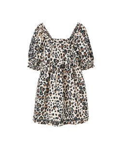 Oliver Bonas Embroidered Sleeve Leopard Mini Dress £75