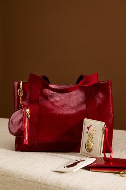 Oliver Bonas Emma Red Patent Tote Bag £65 - Oliver Bonas Kinley Red Patent Purse £26 (2)