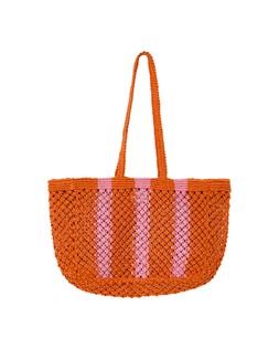 Oliver Bonas Estie Pink Red Stripe Tote £38