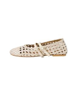 Oliver Bonas Gold Woven Leather Mary Jane £75