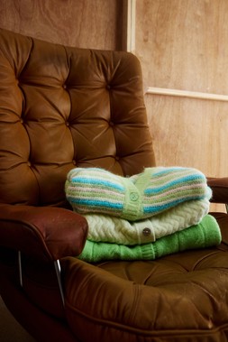 Oliver Bonas Green Fluffy Stripey Cardi £65 - Oliver Bonas Green Plait Stitch Collared Jacket £68 - Oliver Bonas Lime Fluffy Cable Cardi £60 (4)