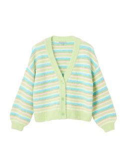 Oliver Bonas Green Fluffy Stripey Cardi £65