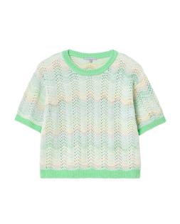 Oliver Bonas Green Sparkle Wavy Stripe Knit Top £58
