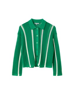 Oliver Bonas Green Stripey Knit Summer Shirt £60