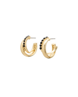 Oliver Bonas Holly Snake Textured Interlocked Stone Detail Hoops £18