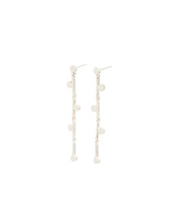 Oliver Bonas Iris Bar & Circle Brushed Silver Drop Earrings £42