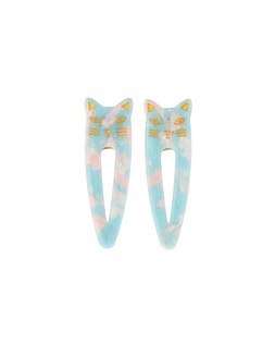 Oliver Bonas Kitty Cat Blue Hair Clips Set of 2 £16.50