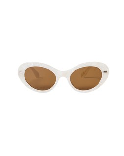 Oliver Bonas Marble White Narrow Cat Eye Sunglasses £26