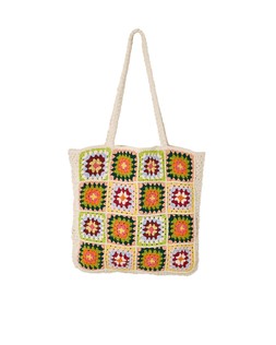 Oliver Bonas Mika Squares Crochet Tote Bag £38