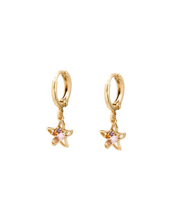 Oliver Bonas Mira Starfish & Stone Detail Drop Huggies £12.50