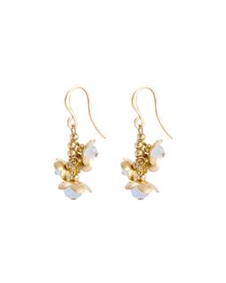 Oliver Bonas Odelia Brass Flower & Bead Cluster Hook Earrings £16.50