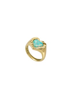 Oliver Bonas Oriena Opalite Heart Gold Plated Ring £50