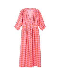 Oliver Bonas Pink Tinted Spot Midi Dress £80