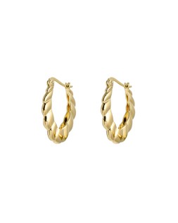 Oliver Bonas Pippa Puffy Ridged Gold Plated Hoop Earrings £55