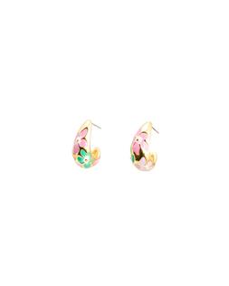 Oliver Bonas Rae Enamel Flower Painted Teardrop Stud Earrings £18