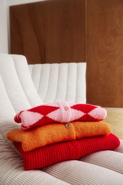 Oliver Bonas Red Stitchy Crew Neck Cardi £60 - Oliver Bonas Orange Pointelle V Neck Cardi £60 (1)