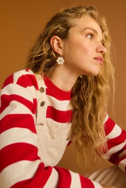 Oliver Bonas Red Wide Stripe Top £45 - Oliver Bonas Ecru Cord Dungaree £85 (9)