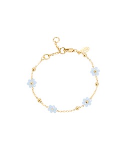 Oliver Bonas Rosaria Blue Bead Flower Chain Bracelet £19.50