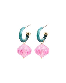 Oliver Bonas Sammy Blue & Pink Resin Drop Hoops £19.50