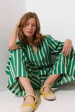 Oliver Bonas Stripe Peplum Top £55.00 - Green Stripe Wide Leg Pull On Trouser £68.00 - Bibi Lou Yellow Crochet Mary Jane £155 (3)