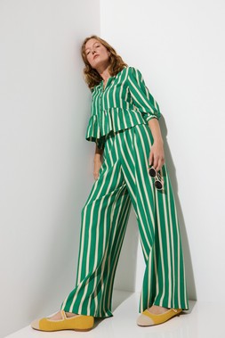 Oliver Bonas Stripe Peplum Top £55.00 - Green Stripe Wide Leg Pull On Trouser £68.00 - Bibi Lou Yellow Crochet Mary Jane £155 (2)
