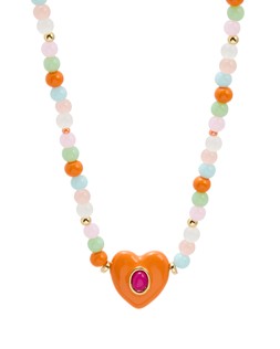 Oliver Bonas Trina Heart Pendant Beaded Necklace £28