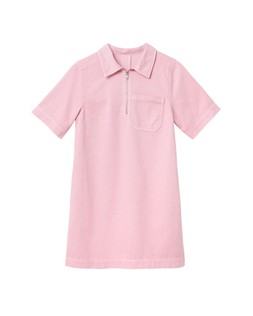 Oliver Bonas Washed Pink Denim Half Zip Mini Dress £75