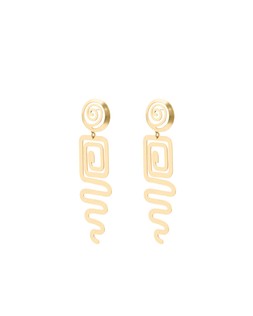 Oliver Bonas Yumi Brass Spiral Statement Mobile Drop Earrings £26