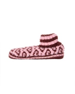 Pink & Brown Heart Slipper Booties £25