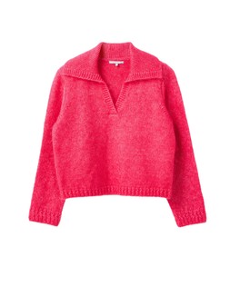 Pink V-Neck Collared Knitted Jumper £65