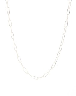 Poppy Silver Plated Textured Paperclip Chain Necklace £60