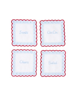 Red & Blue Gingham Cocktail Napkins Set of Four £19.5