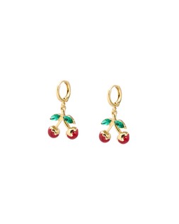 Red Cherry Charm Drop Huggie Earrings £16.50