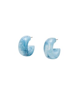 Thalia Blue Resin Hoop Earrings £14.5