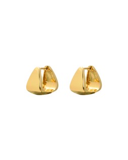 Tia Triangular Shaped Gold Plated Clicker Hoop Earrings £45