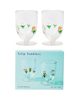 Tulip Motif Footed Tumbler Set of Two £24.5