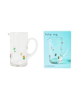 Tulip Motif Glass Jug £29.5