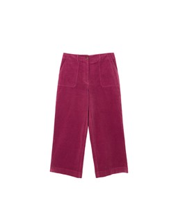 Wine Red Cord Cropped Wide Leg Trouser £70