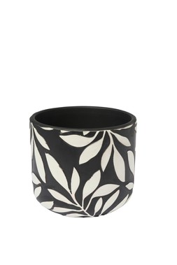 B&M GARDEN SS26 // BOTANICAL // PLANTER - LEAF DESIGN - BLACK
