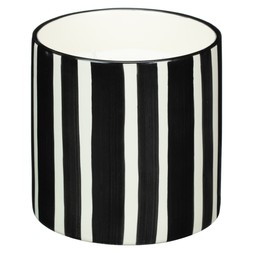B&M HOME SS26 // JAPANDI CALM // BLACK AND WHITE STRIPE CANDLE // £4 //