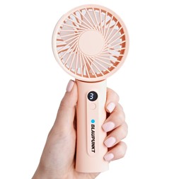 B&M HOLIDAY SHOP 2026 // LUGGAGE // BLAUPUNKT PREMIUM RECHARABLE HANDHELD FAN - PINK // £8 //
