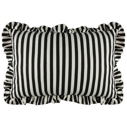 B&M HOME SS26 // JAPANDI CALM // MONO STRIPE RUFFLE CUSHION // £10 //