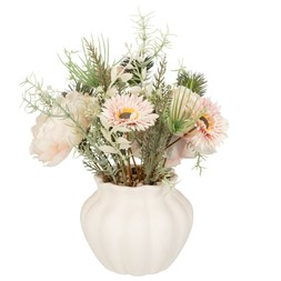 Dusty pink foliage in scalloped ceramic pot £12