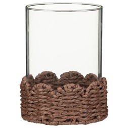 Dark brown scalloped edge candle holder £4